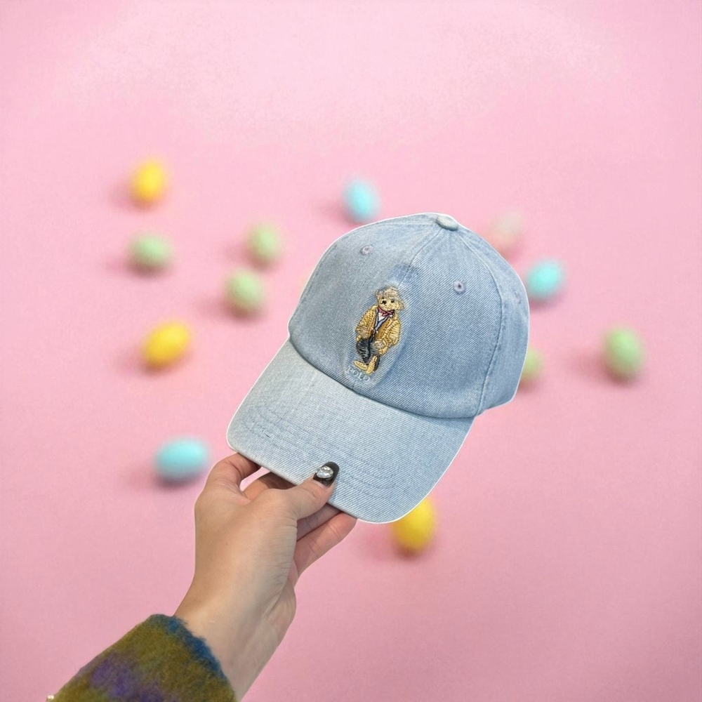 Polo by Ralph Lauren Light Blue Hat with Bear Design - Picture 7 of 8